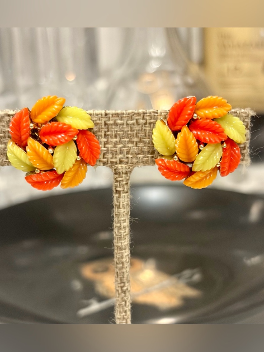 Vintage Lisner Neon Thermoset Earrings